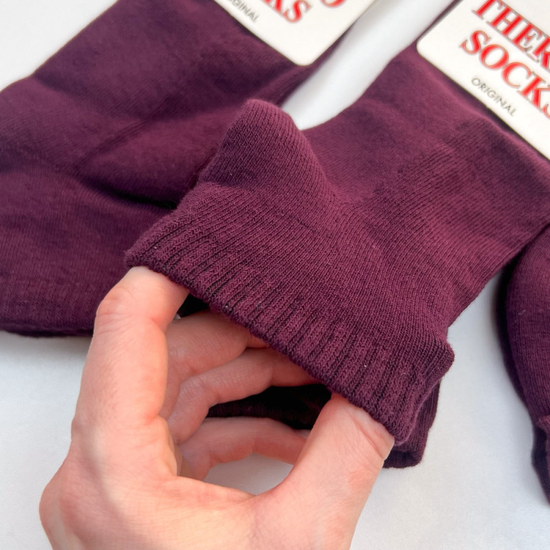 Короткі жіночі термо шкарпетки з махровою стопою Super Socks Баклажан