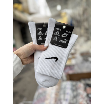 Спортивні високі білі шкарпетки зі спортивною гумкою 35-38