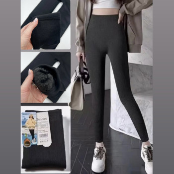 Термо лосини жіночі на хутрі в рубчик Золото M-XL