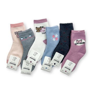 Комплект дитячих яскравих махрових шкарпеток Фенна 6 пар 20-25