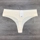 Бавовняні жіночі трусики стрінги (в рубчик) Agremaila L, Бежевий