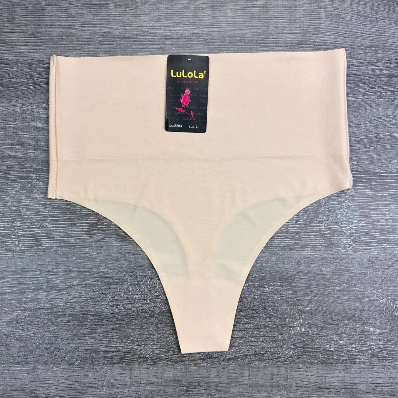 Гладкі безшовні трусики стрінги з утяжкою (висока посадка) LuLoLa L