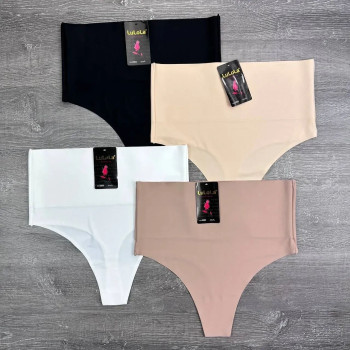 Гладкі безшовні трусики стрінги з утяжкою (висока посадка) LuLoLa L