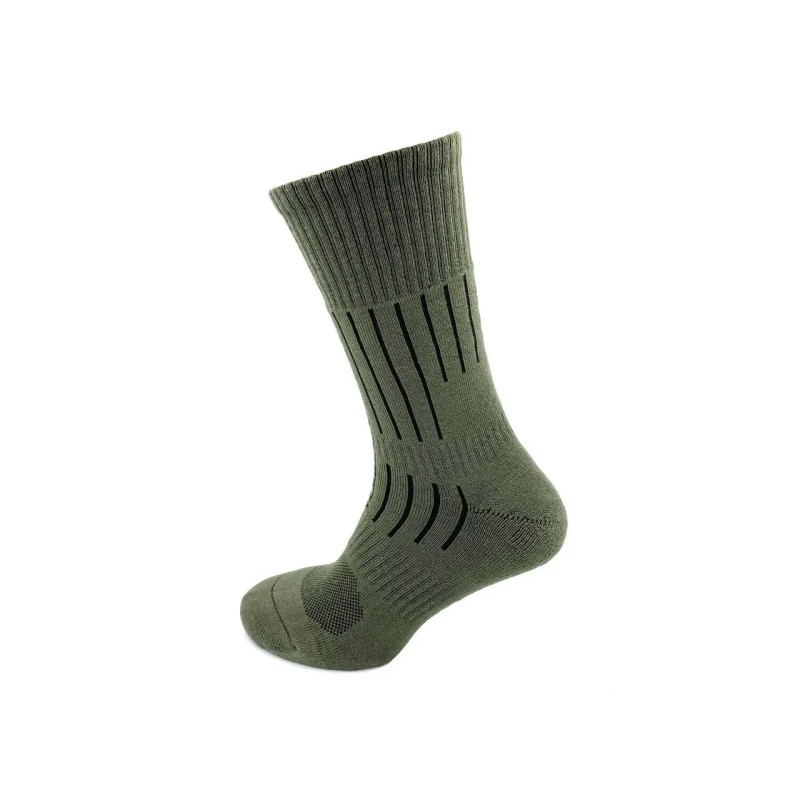 Трекінгові високі термо чоловічі шкарпетки демісезонні колір хакі Krokus