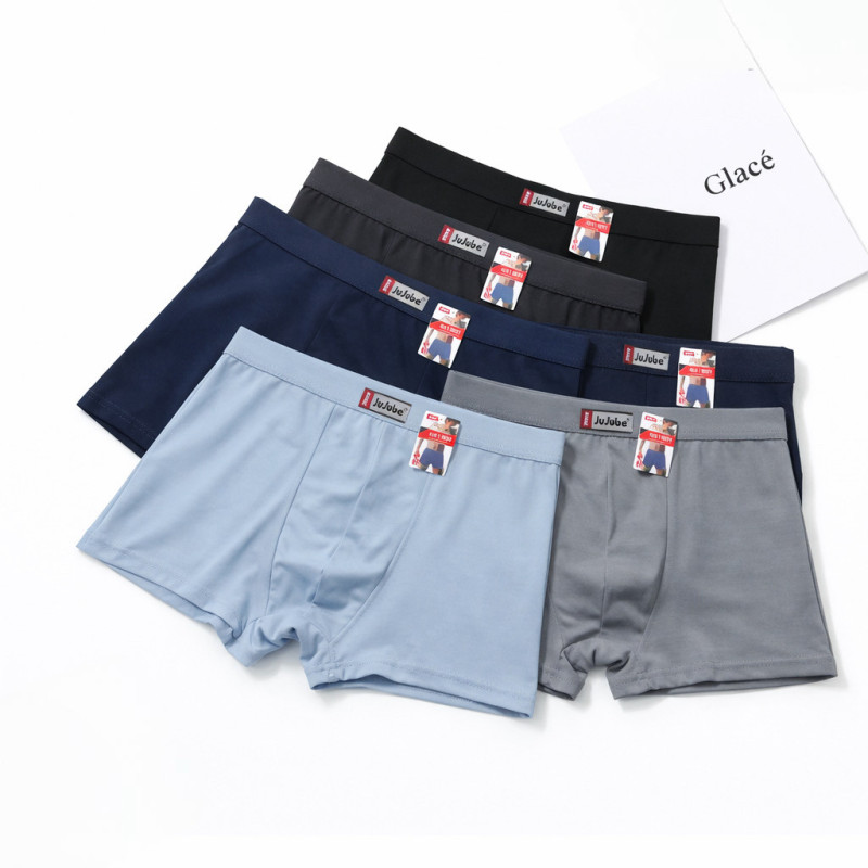 Чоловічі бавовняні однотонні труси боксери Jujube XL