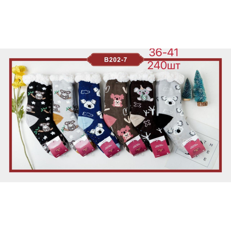 Теплі жіночі домашні шкарпетки валянки на хутрі з силіконом на підошві Корона Світло-сірий