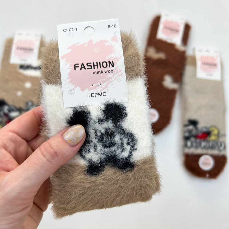 Норкові дитячі шкарпетки з міккі маусом Fashion 2-4