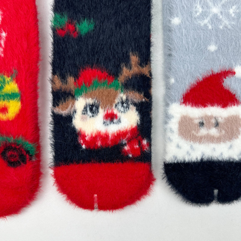 Дитячі норкові новорічні шкарпетки Корона 20-25