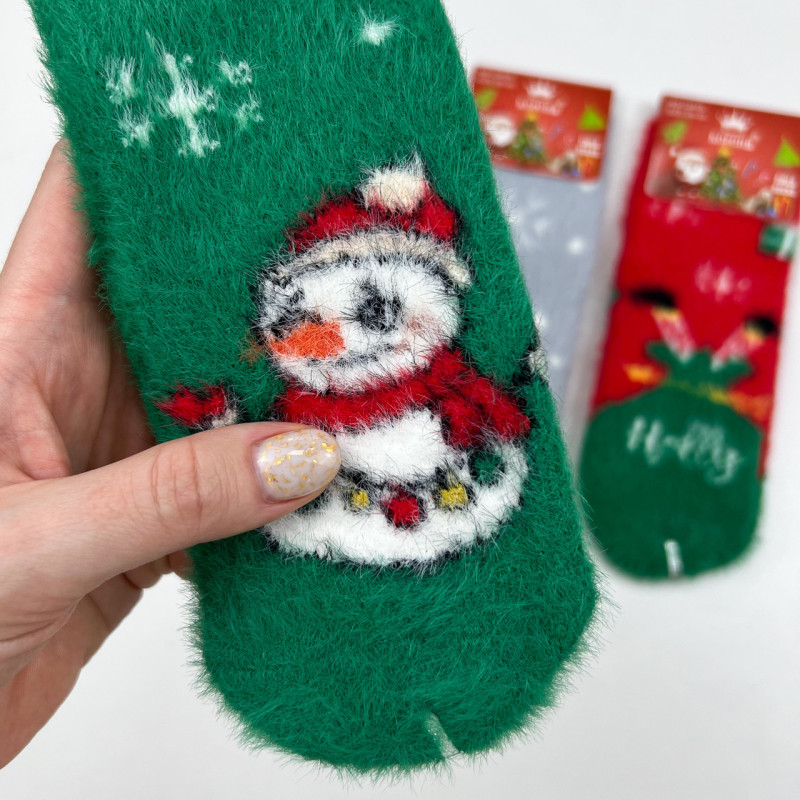 Дитячі норкові новорічні шкарпетки Корона 20-25