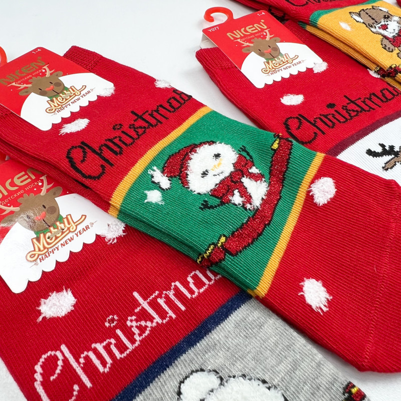 Дитячі новорічні яскраві шкарпетки Nicen 1-4