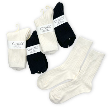 Жіночі теплі шкарпетки вовна лами асорті Корона Чорний