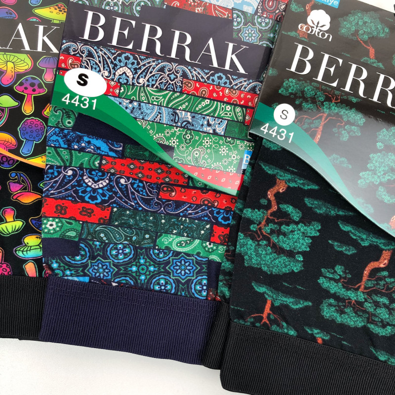 Чоловічі труси боксери з яскравим малюнком з преміальної турецької бавовни Berrak S