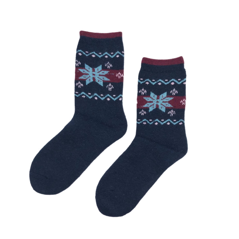 Ангорові теплі жіночі шкарпетки з махрою GNG (сніжинка) 35-38
