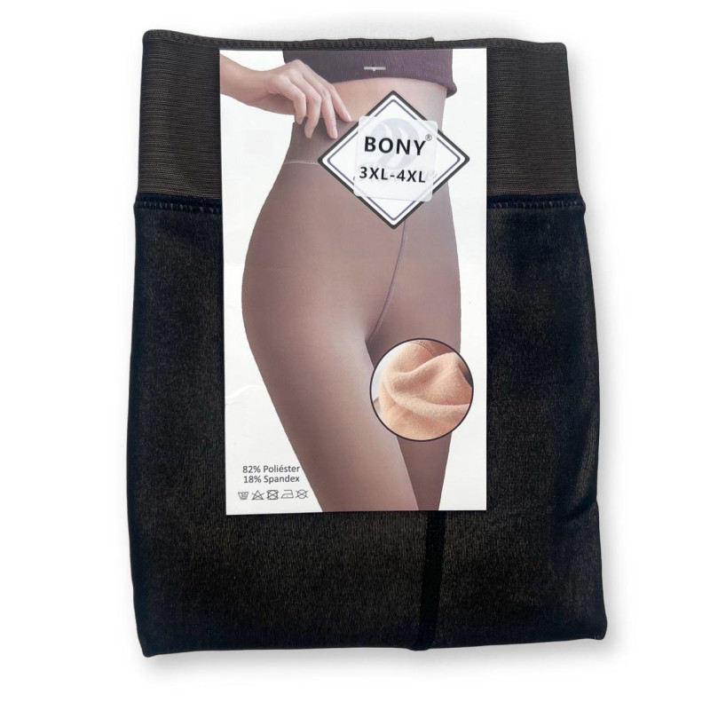 Теплі жіночі колготки з імітацією капронових на хутрі Bony L-2XL