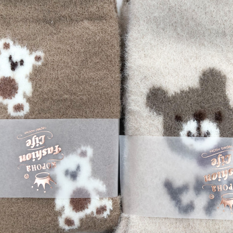 М'які жіночі шкарпетки з шерсті альпаки (малюнок ведмеді) Корона 35-38