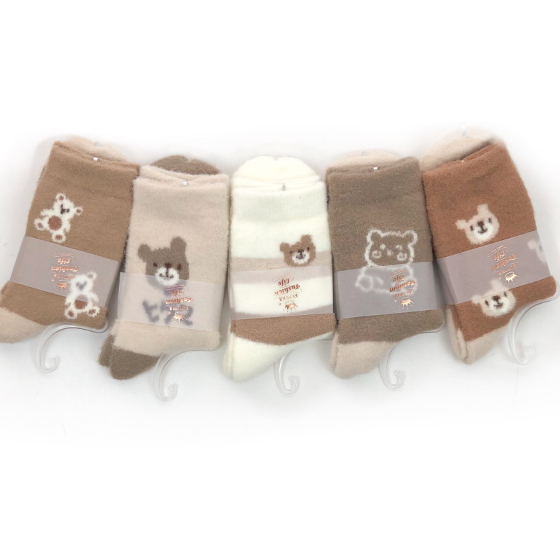 М'які жіночі шкарпетки з шерсті альпаки (малюнок ведмеді) Корона 35-38