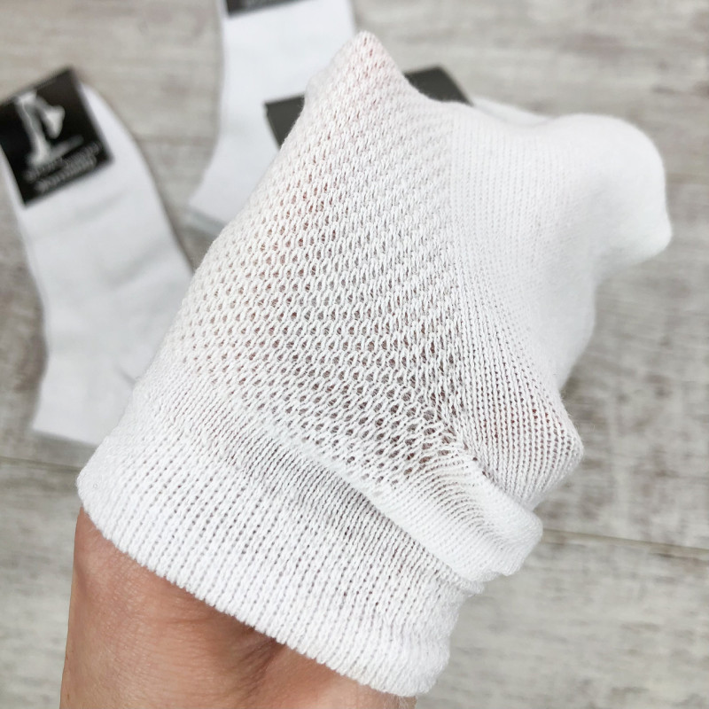 Короткі білі шкарпетки з сіткою Житомир 25-27