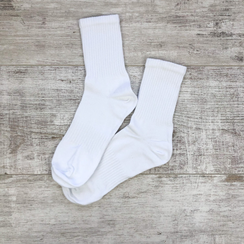 Чоловічі білі високі шкарпетки з бавовни Krokus (спортивна резинка) 39-42