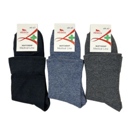 Шкарпетки чоловічі без гумки Житомир Medical Line, 40-45 упаковка 12 пар