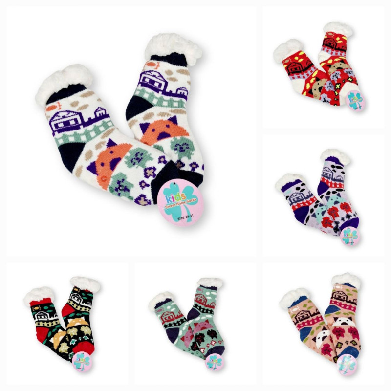 Дитячі теплі домашні хутряні шкарпетки з тормозами 28-31