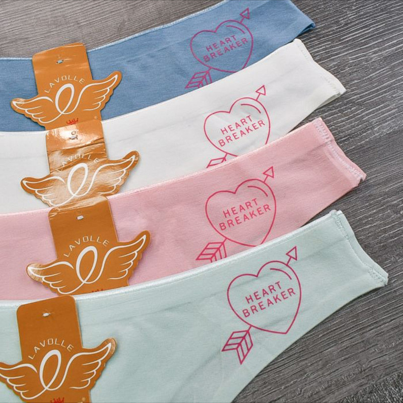 Жіночі трусики стрінги бавовна Lavolle (сердечко) S (на етикетці XL)