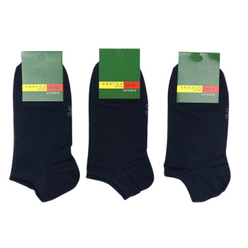Короткі чоловічі бавовняні чорні шкарпетки Krokus (преміум) 39-42