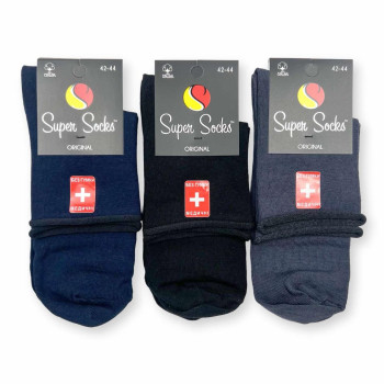Чоловічі шкарпетки без гумки середні з преміальної бавовни Super Socks