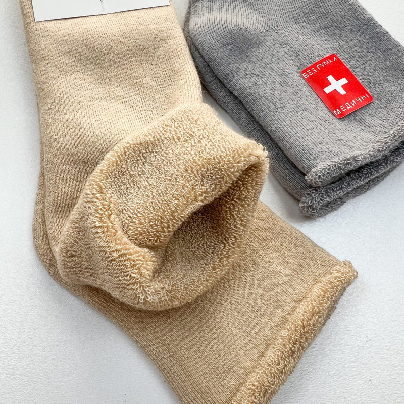 Жіночі махрові ТЕРМО шкарпетки без резинки, комплект 3 пари Super Socks