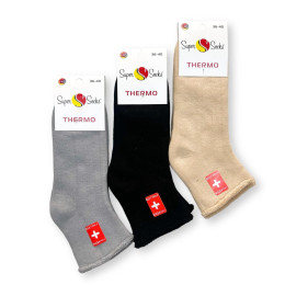 Жіночі махрові ТЕРМО шкарпетки без резинки, комплект 3 пари Super Socks