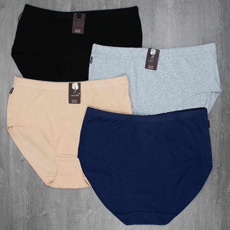 Жіночі бавовняні труси сліпи в рубчик (великі розміри) 11XL