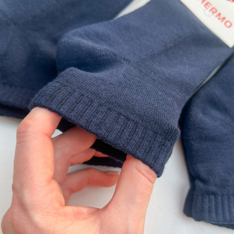 Короткі жіночі термошкарпетки з махровою стопою Super Socks Темно-синій