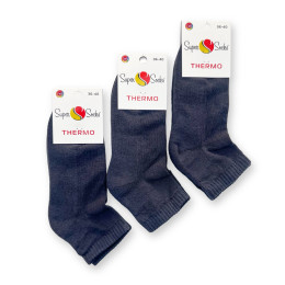Короткі жіночі термо шкарпетки з махровою стопою Super Socks Темно-сірий