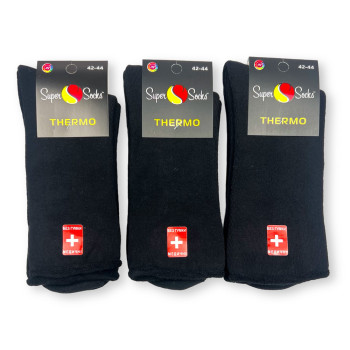 Чоловічі махрові ТЕРМО шкарпетки без гумки набір 3 пари Super Socks