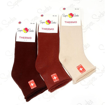 Жіночі махрові ТЕРМО шкарпетки без резинки, комплект 3 пари Super Socks