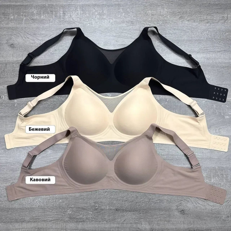 Безшовний бюстгальтер-топ із сіточкою 5XL, Чорний