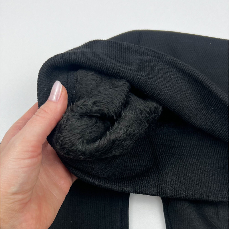 Термолосини жіночі на хутрі в рубчик Золото XL-6XL