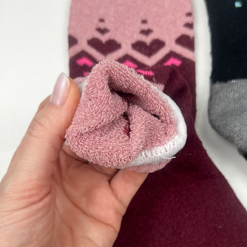 Жіночі теплі махрові шкарпетки Krokus (сердечко) Чорний