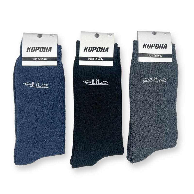 Махрові чоловічі високі шкарпетки з додаванням бамбука Корона 42-45