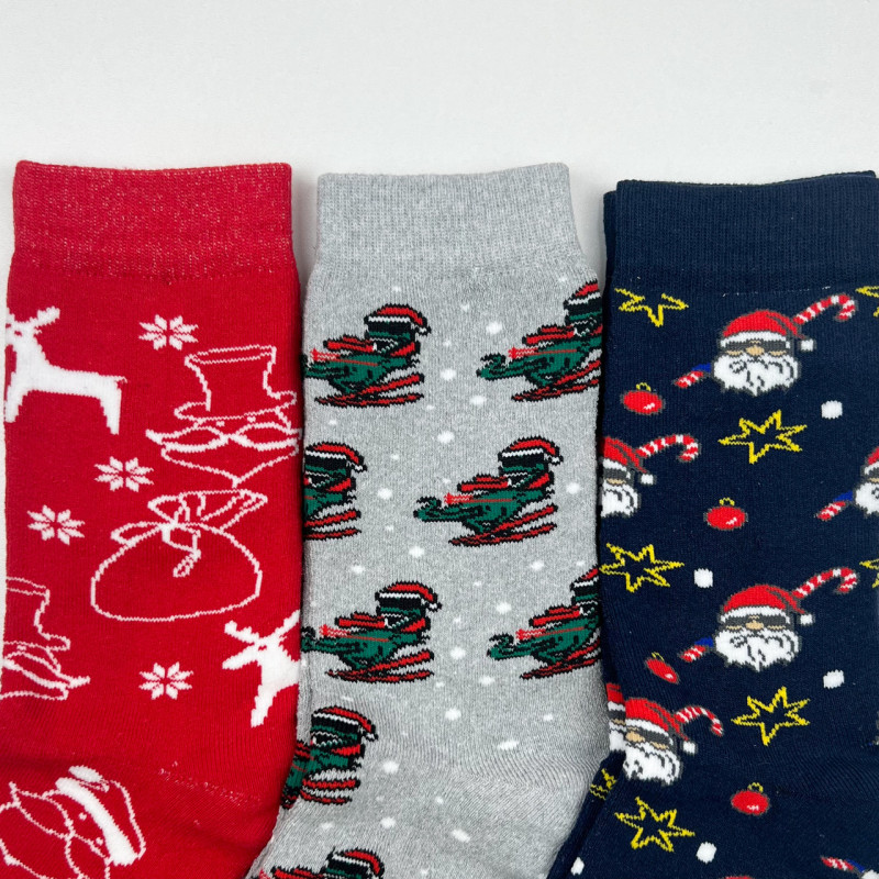 Набір чоловічих новорічних махрових шкарпеток 3 пари Style Luxe