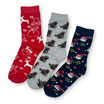 Набір чоловічих новорічних махрових шкарпеток 3 пари Style Luxe