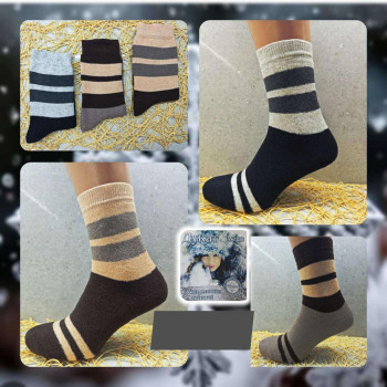 Жіночі махрові шкарпетки смужка Дукат