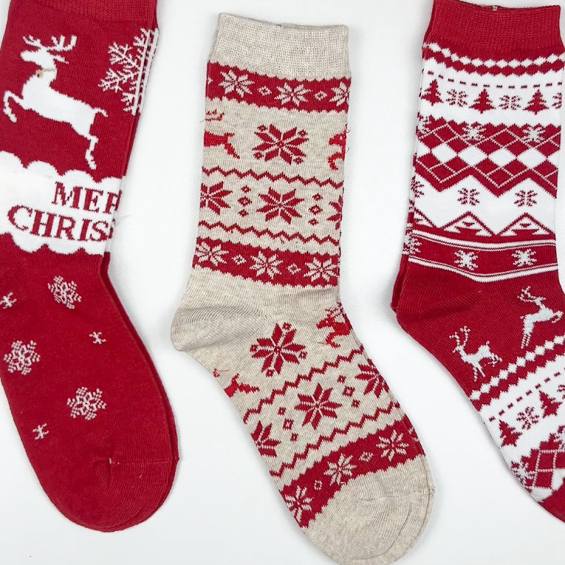 Комплект з 3 пар жіночих новорічних шкарпеток Caolo