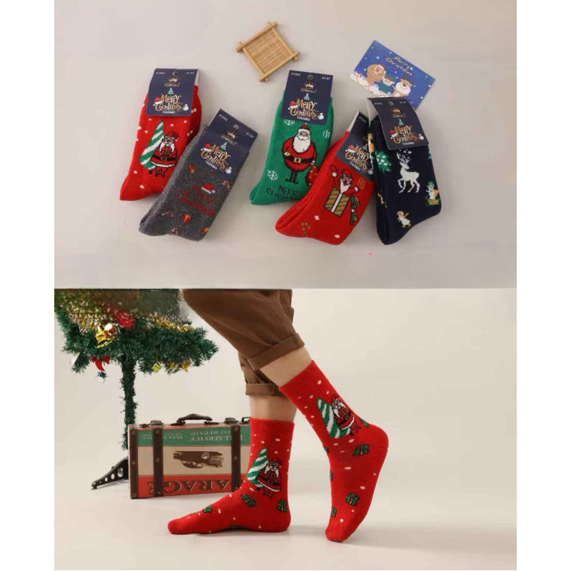 Чоловічі махрові шерстяні чоловічі новорічні шкарпетки Корона