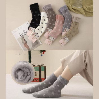 Теплі жіночі вовняні шкарпетки з начосом і закотом Корона Рожевий