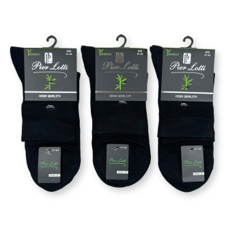 Бамбукові чоловічі чорні шкарпетки середньої висоти (тонкі) Pier Lotti Туреччина