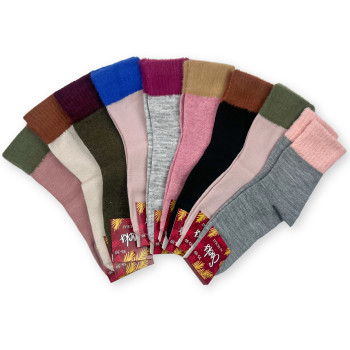 Жіночі ангорові яскраві шкарпетки з пухнастим верхом без махри