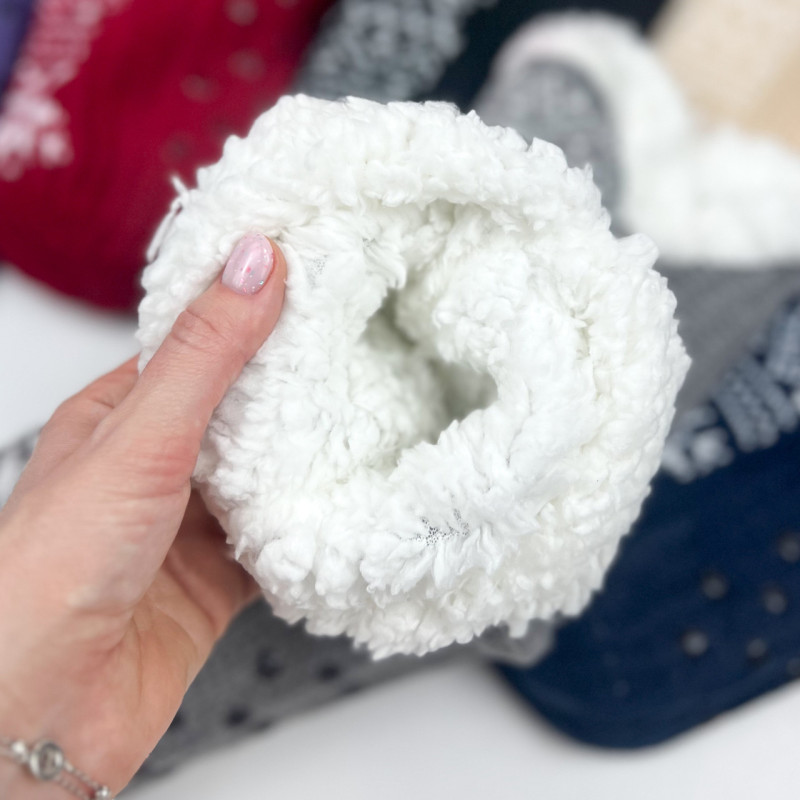 Жіночі теплі шкарпетки на хутрі з гальмами Синій