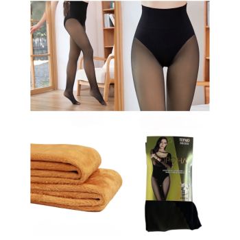 Теплі жіночі колготки з імітацією капронових з утяжкою на хутрі Корона 48-54