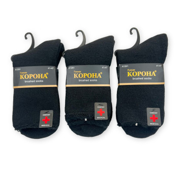 Чоловічі махрові шкарпетки без гумки з вовною альпаки Корона