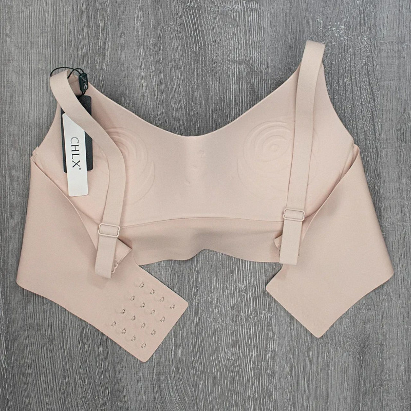 Безшовний бюстгальтер-топ з широким поясом та застібкою на спинці L, Кавовий